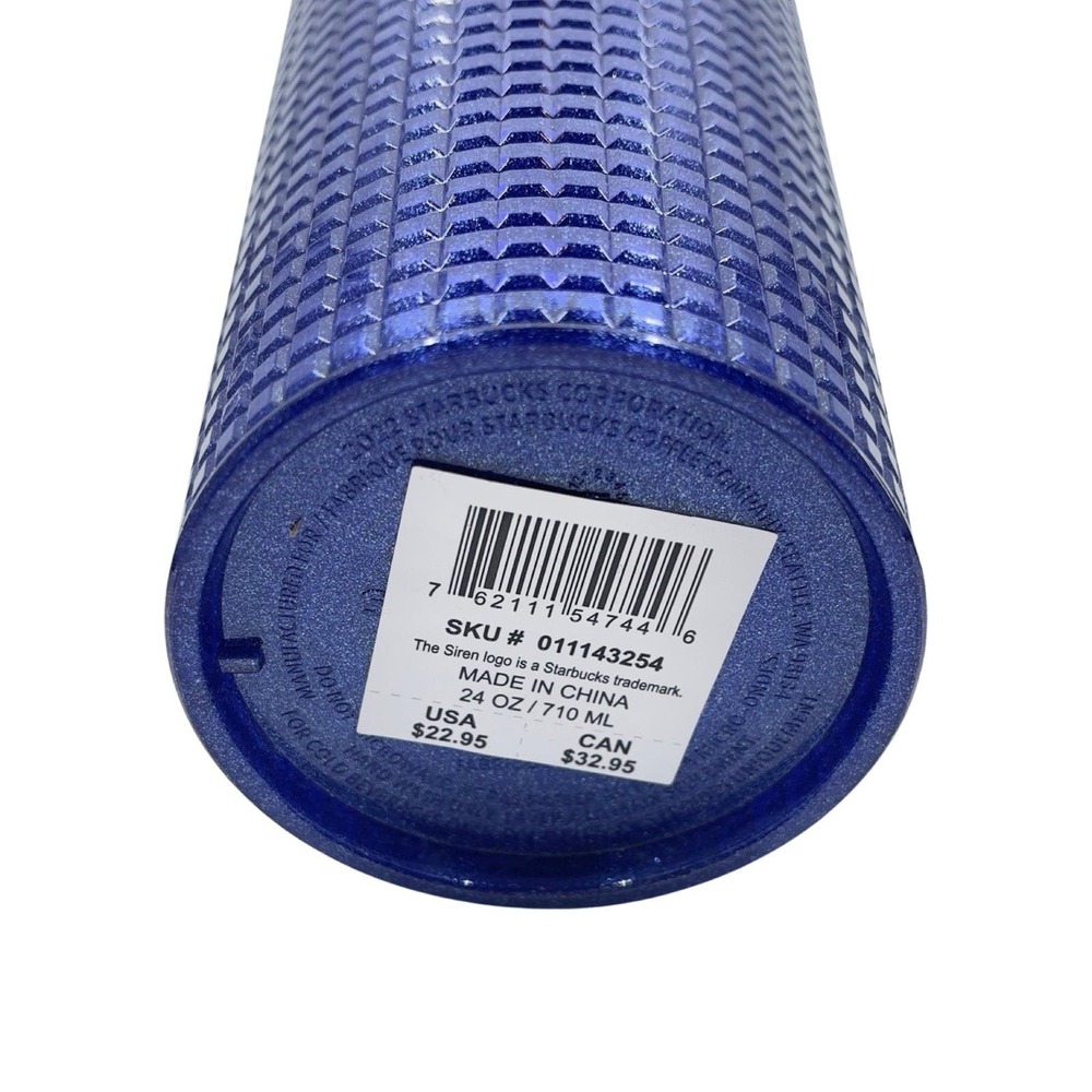 NWT Starbucks Cobalt Blue Grid Cold Cup - Venti - Tumbler - 24 oz - Summer 2023 - Picture 7 of 10